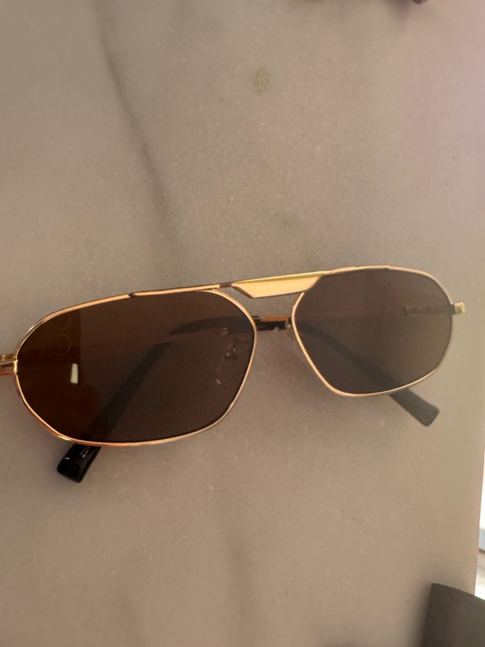 Gold Frame Brown Lens Aviator Sunglasses